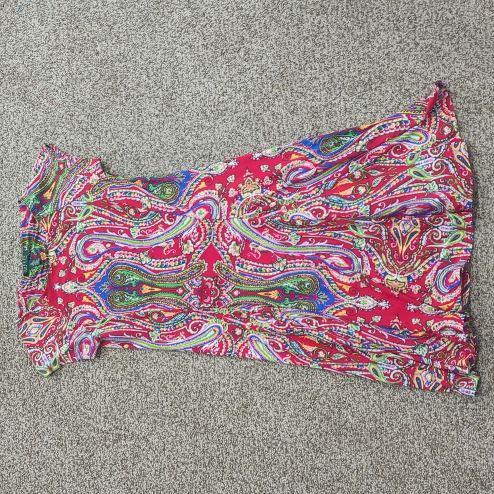 Lauren Ralph Lauren paisy multicolor short sleeved flared polyester blen…